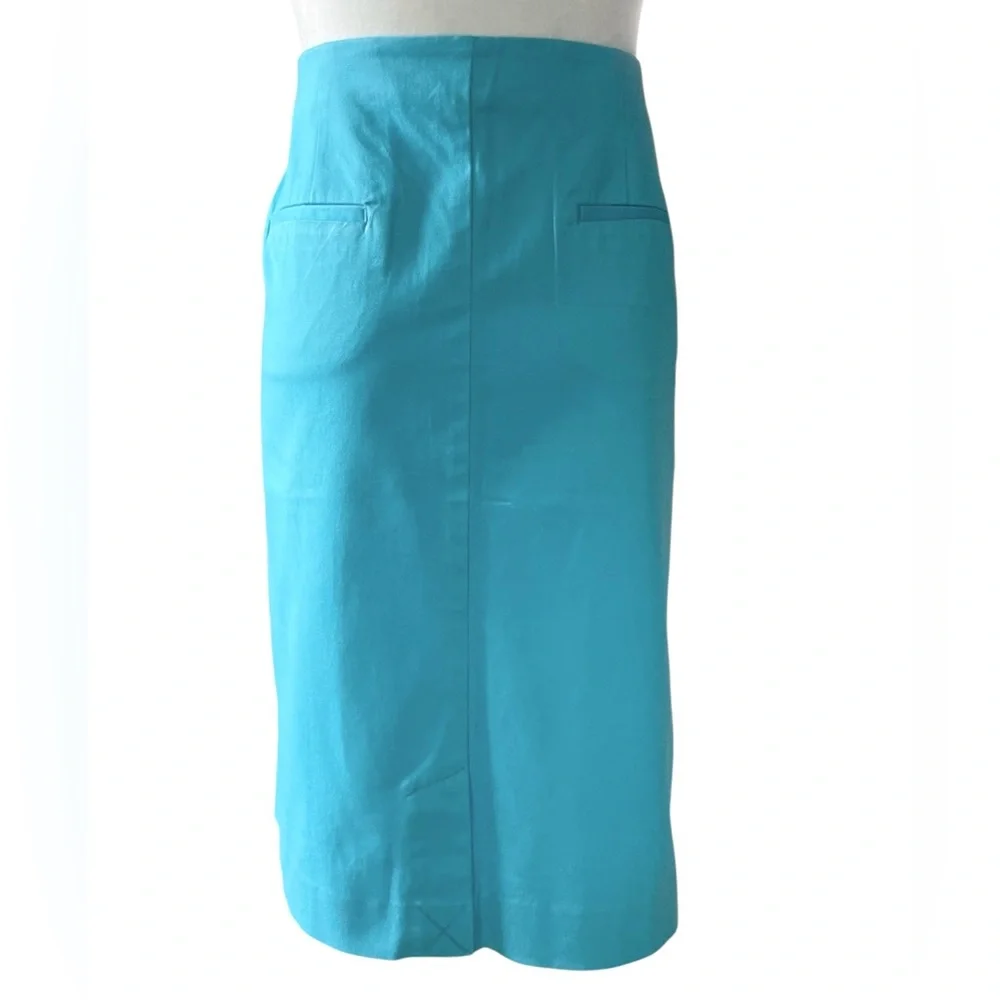 NEW J. Jill Stretch Aqua Blue Turquoise Perfect Pencil Skirt Size 18 NWT - Picture 3 of 9